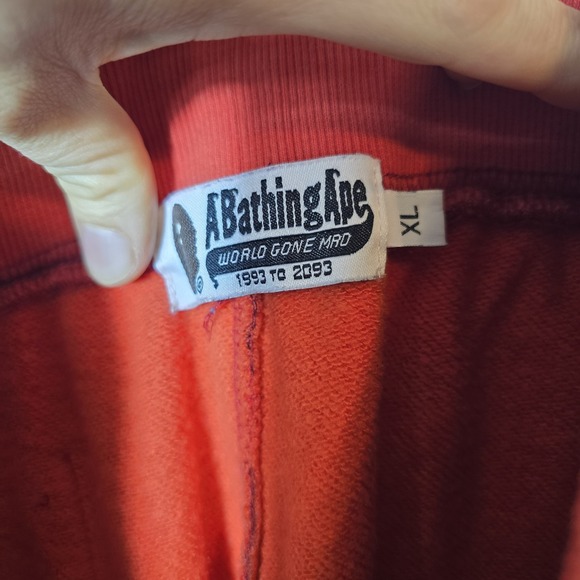 BAPE Shark Sweatpants Youth XL Red Camo A Bathing Ape Streetwear - Picture 9 of 12